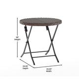 3PC Indoor/Outdoor PE Rattan Folding Bistro Set