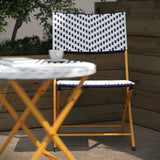 3PC Indoor/Outdoor PE Rattan Folding Bistro Set