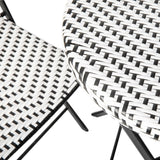 3PC Indoor/Outdoor PE Rattan Folding Bistro Set