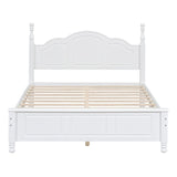 3PCS Retro Design Queen/Full Size Wood Platform Bed Set with 2 Nightstands