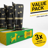 3PK 8x13 Roll Unscented Premium Pet Waste Station Bags - 600 Bags