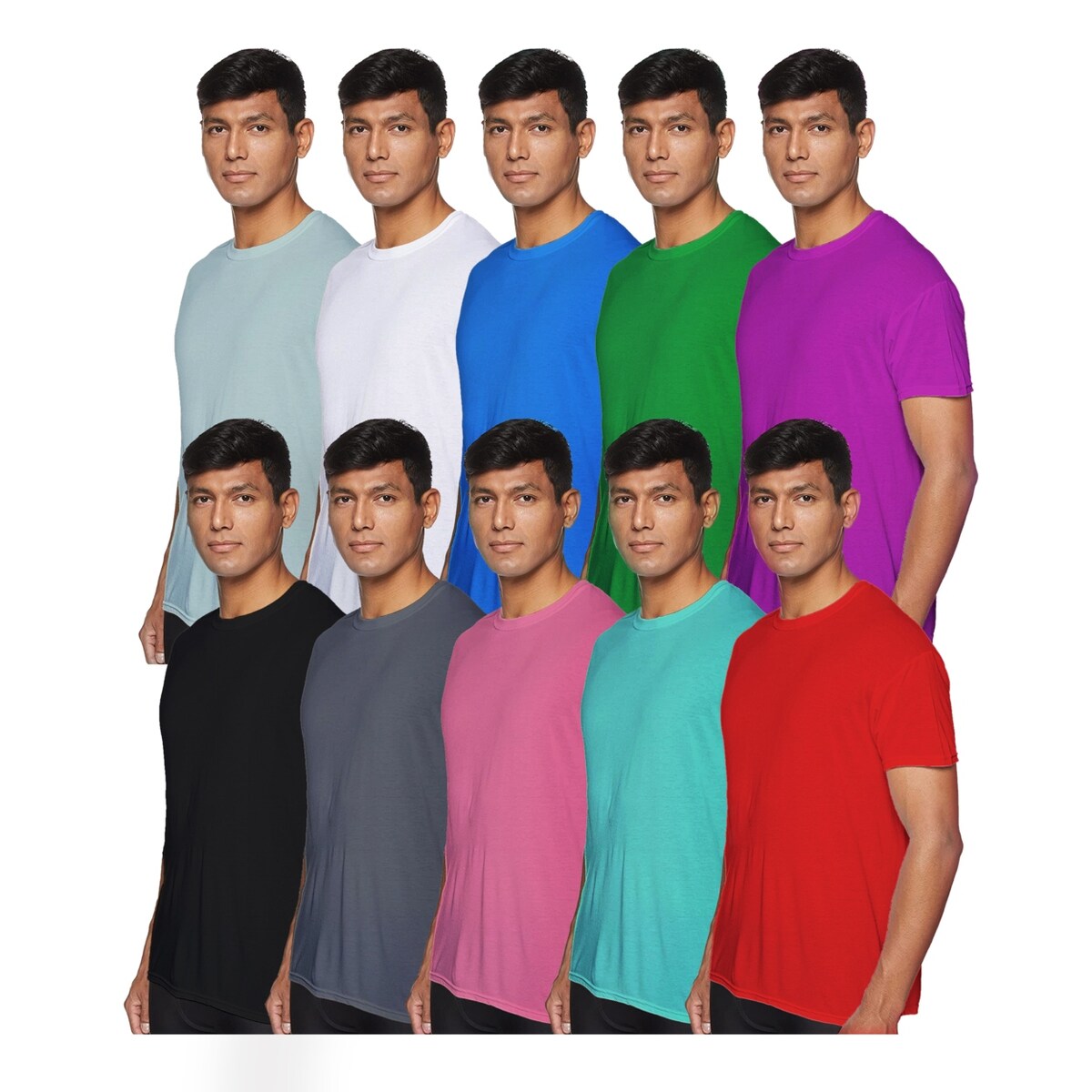 Mens Laviva Active Moisture Wicking Dry Fit Crew Neck Shirts 3Pack Multiple Colors