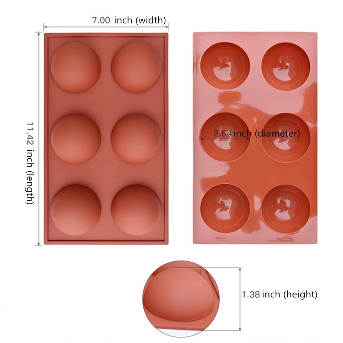 3Pcs Round Silicone Chocolate Bomb Molds