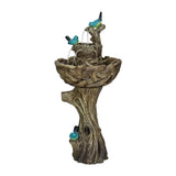 3Tier Outdoor Water Fountain Bird Bath Patio Fountain w/Birds and Pump