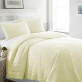 3pc Full/Queen Quilted Coverlet Set Softest Square Yellow