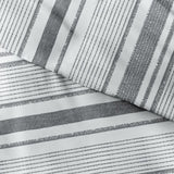3pc Full/Queen Vintage Stripe Duvet Cover Wrinkle Free Light Grey