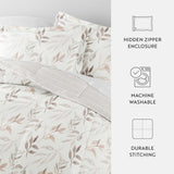3pc King/Cal King Floral Patterned Reversible Comforter Set Cream