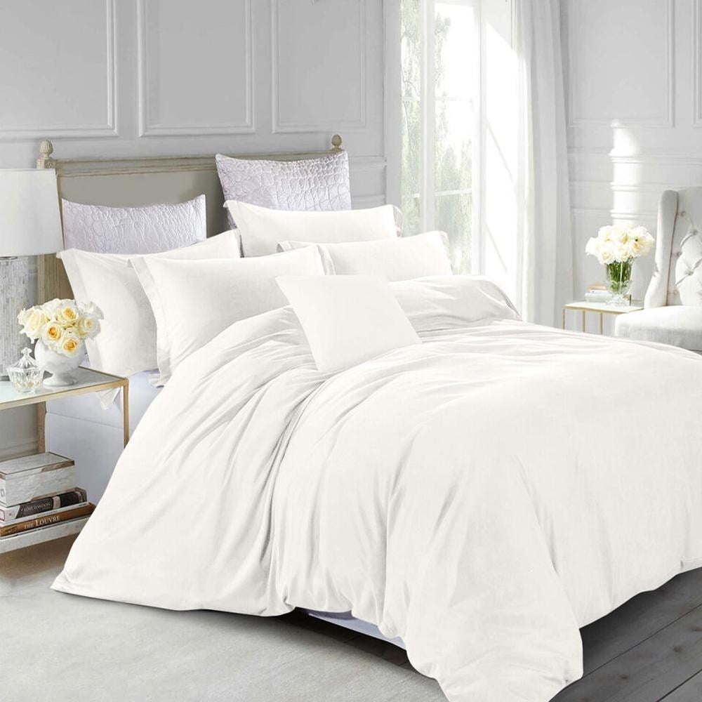 3pc King Size Duvet Cover With Pillow Shams Bedding Set Cream