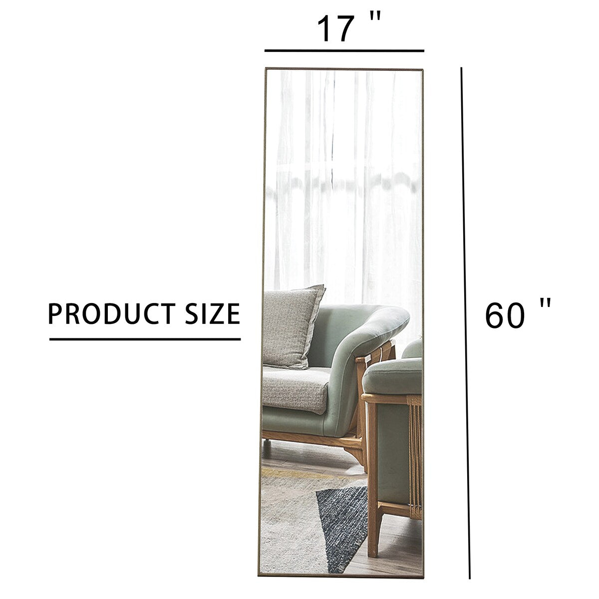 3rd generation gray solid wood frame full-length mirror, dressing mirror, bedroom/ decorative mirror, clothing store