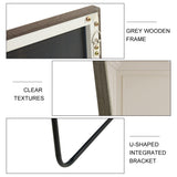 3rd generation gray solid wood frame full-length mirror, dressing mirror, bedroom/ decorative mirror, clothing store