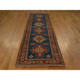 Hand-knotted Kazakh Oriental Wool Runner Rug (3' x 11')