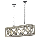 4 - Light Anchor Grey Oak And Matte Black Pendant - 36"x9.85"x14"