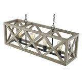 4 - Light Anchor Grey Oak And Matte Black Pendant - 36"x9.85"x14"