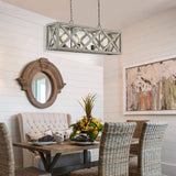 4 - Light Anchor Grey Oak And Matte Black Pendant - 36"x9.85"x14"