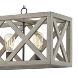4 - Light Anchor Grey Oak And Matte Black Pendant - 36"x9.85"x14"