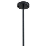 4 - Light Farmhouse Rectangle Black Iron and Wood Candle Chandelier