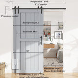 4-12FT Single Track Bypass Sliding Barn Door Hardware Kit for Double Doors J Style Rollers