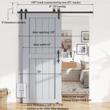 4-12FT Single Track Bypass Sliding Barn Door Hardware Kit for Double Doors J Style Rollers