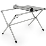 4-6 Person Portable Aluminum Camping Table Roll Up Table Grey/Brown