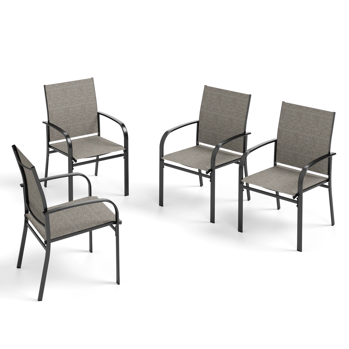 MAISON ARTS 4/6 Pieces Patio Dining Chairs, 3-Color Outdoor Textilene Dining Chairs