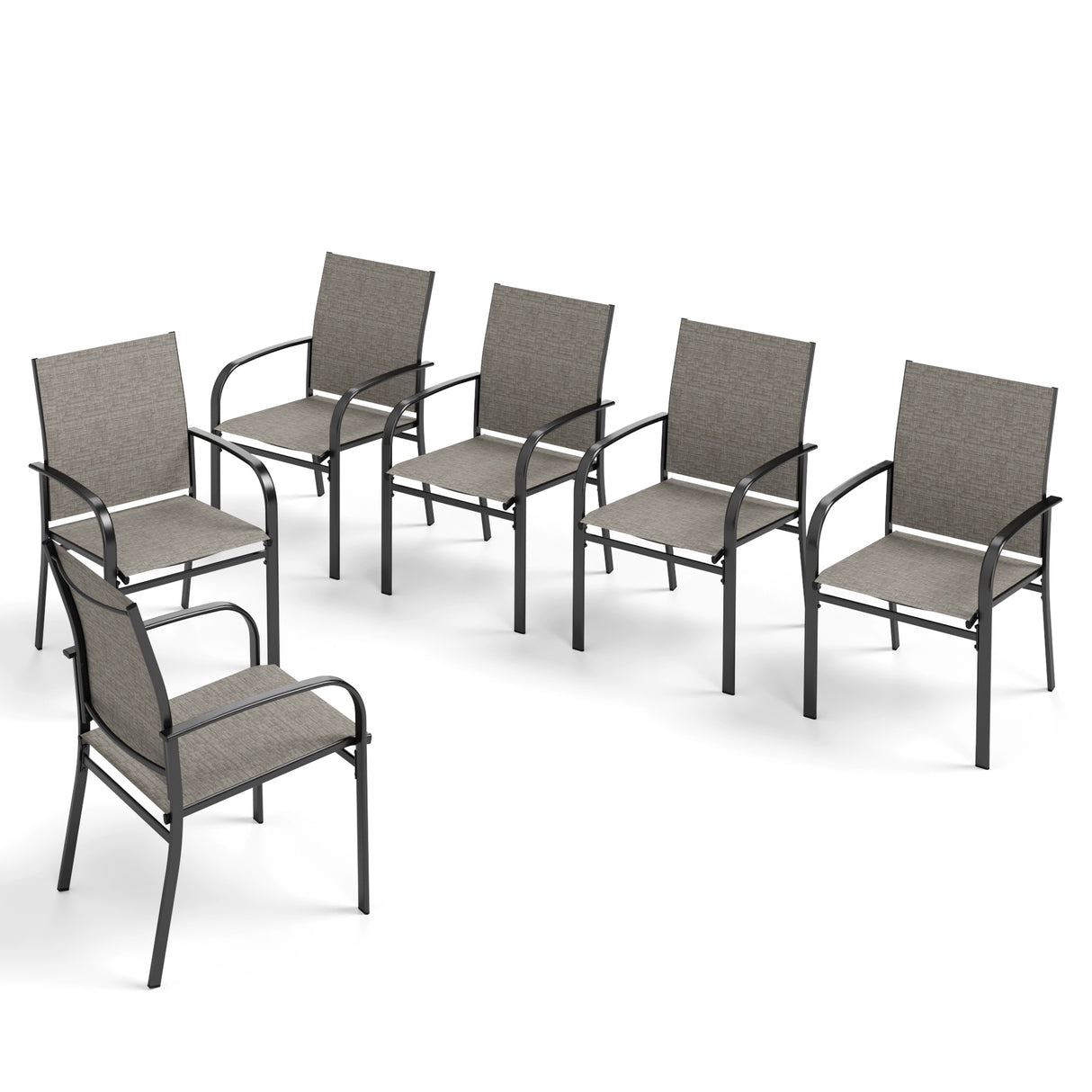 MAISON ARTS 4/6 Pieces Patio Dining Chairs, 3-Color Outdoor Textilene Dining Chairs