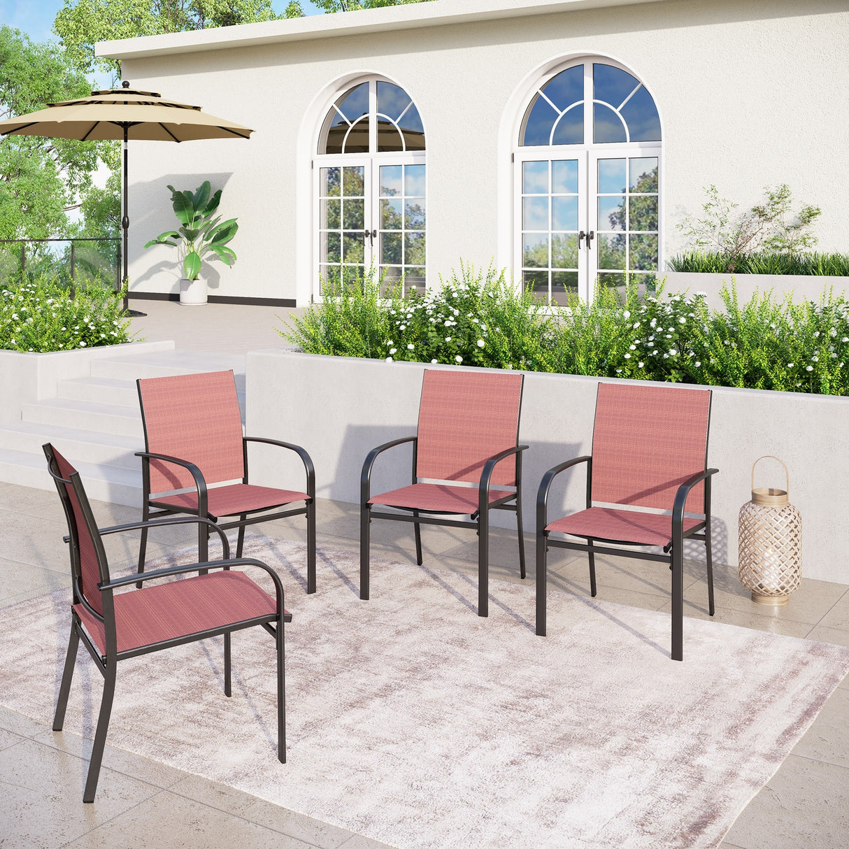MAISON ARTS 4/6 Pieces Patio Dining Chairs, 3-Color Outdoor Textilene Dining Chairs