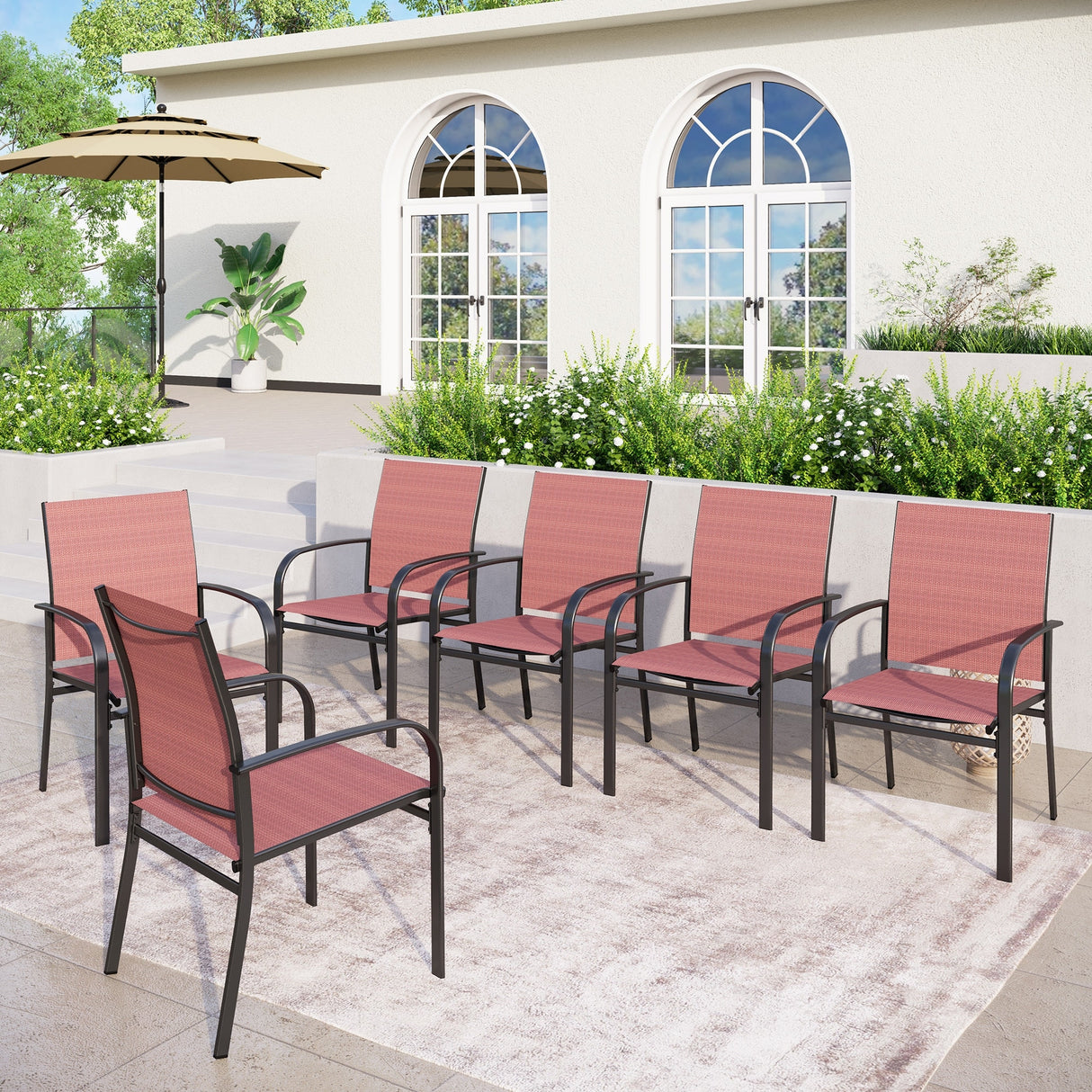 MAISON ARTS 4/6 Pieces Patio Dining Chairs, 3-Color Outdoor Textilene Dining Chairs