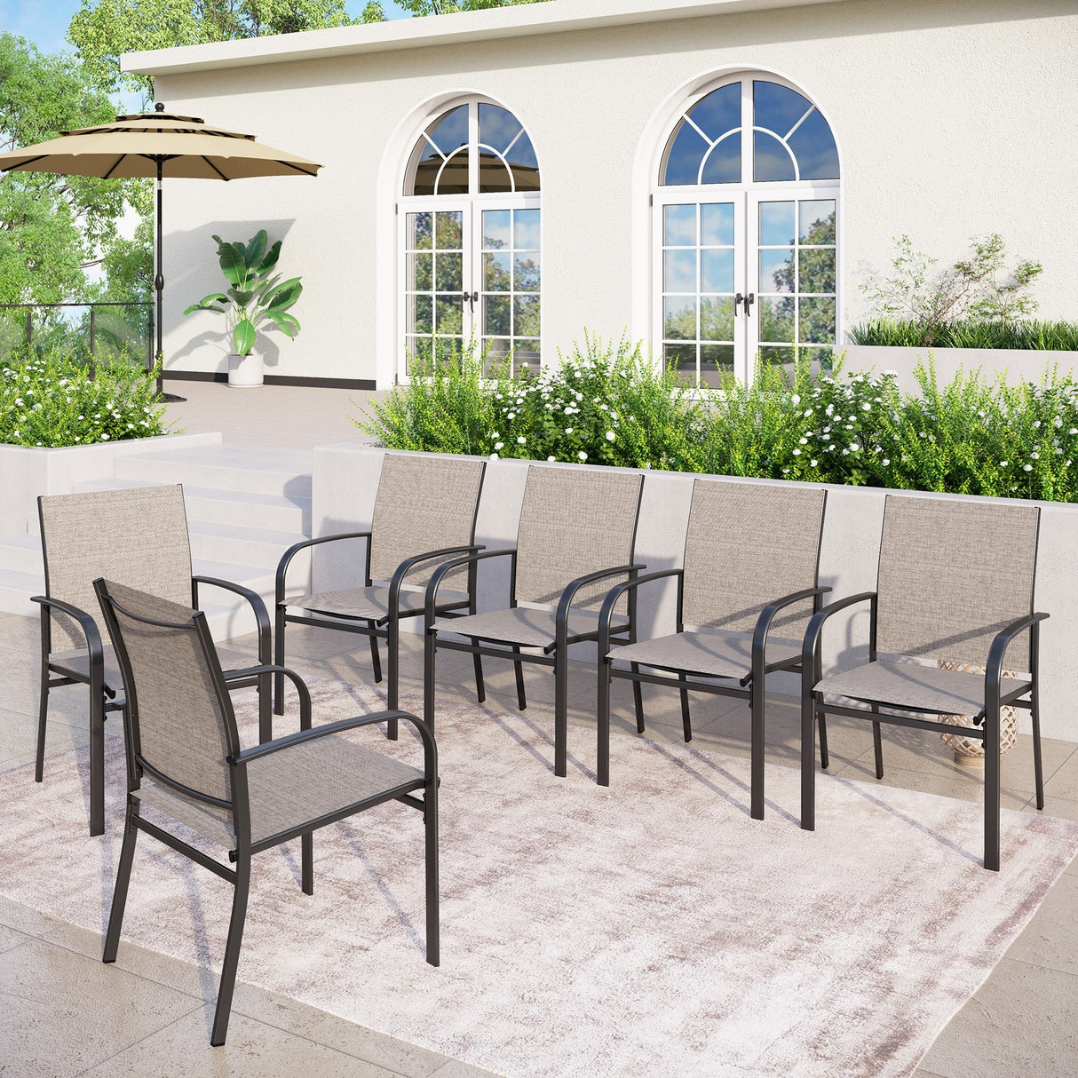 MAISON ARTS 4/6 Pieces Patio Dining Chairs, 3-Color Outdoor Textilene Dining Chairs