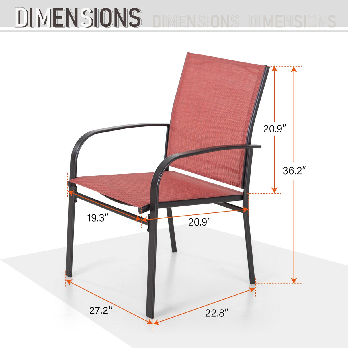 MAISON ARTS 4/6 Pieces Patio Dining Chairs, 3-Color Outdoor Textilene Dining Chairs
