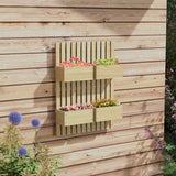 4 Box Raised Garden Bed,Trellis,31.5" Tall Wall-Mounted Wood Planter Box Set with Adjustable Height,Drainage Hole