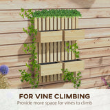4 Box Raised Garden Bed,Trellis,31.5" Tall Wall-Mounted Wood Planter Box Set with Adjustable Height,Drainage Hole