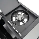4 Burner Stainless Stee Barbecue Gas Grill with Side Burner and Thermometer for Outdoor BBQ - Silver