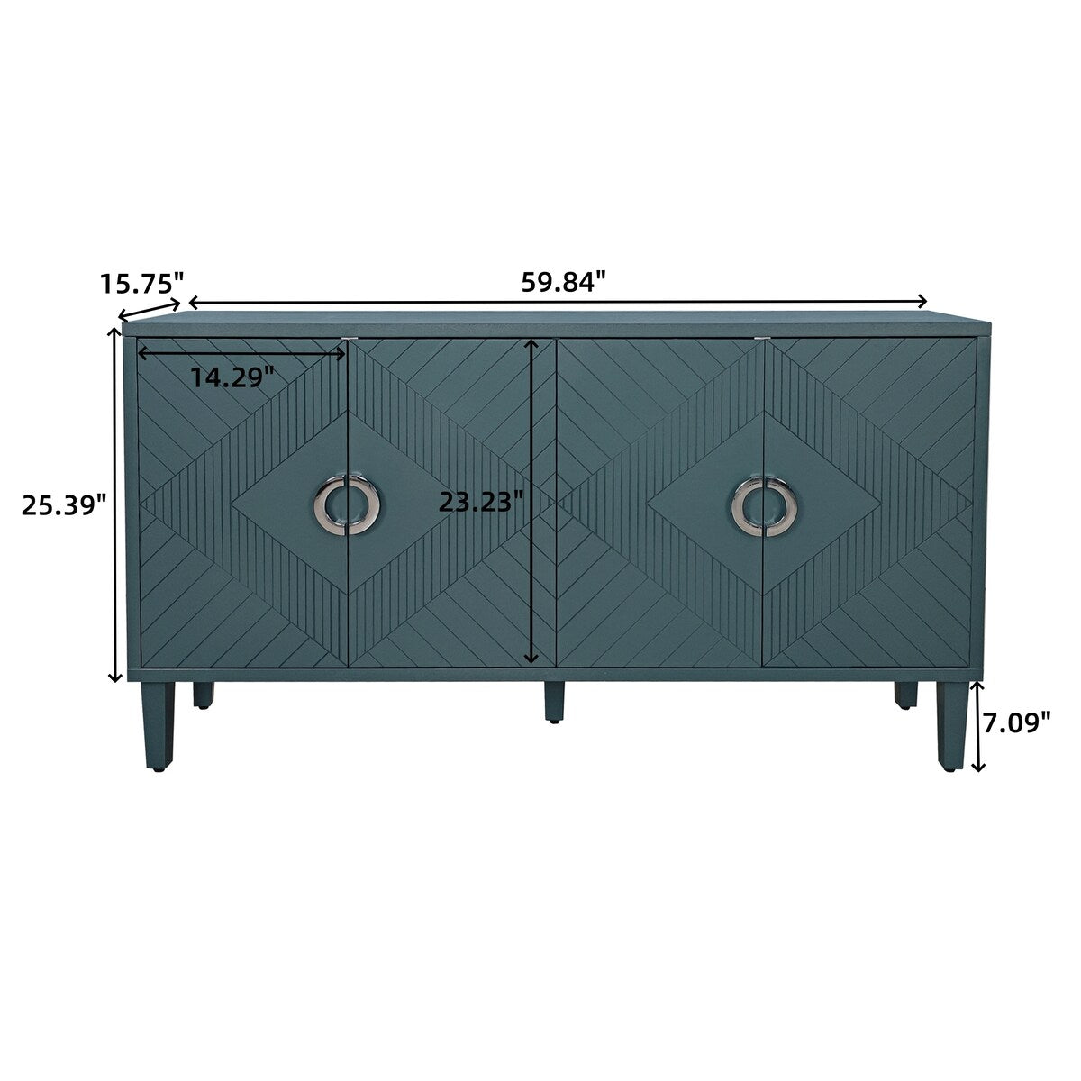4-Door Storage Cabinet with Adjustable Shelves