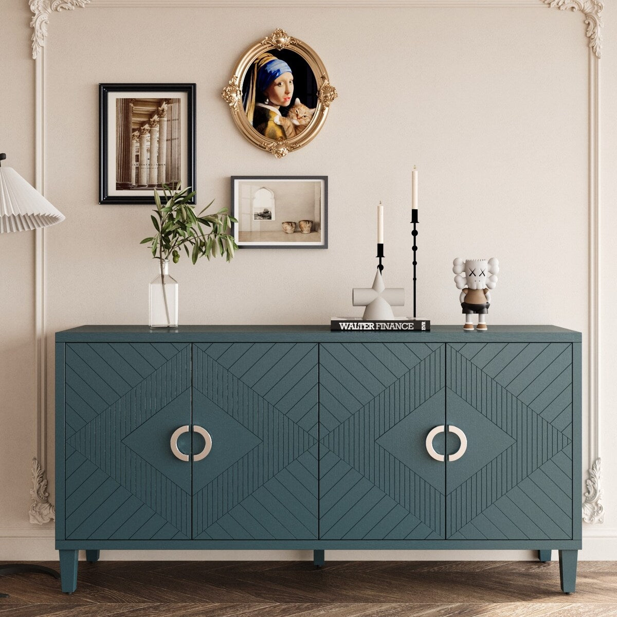 4-Door Storage Cabinet with Adjustable Shelves