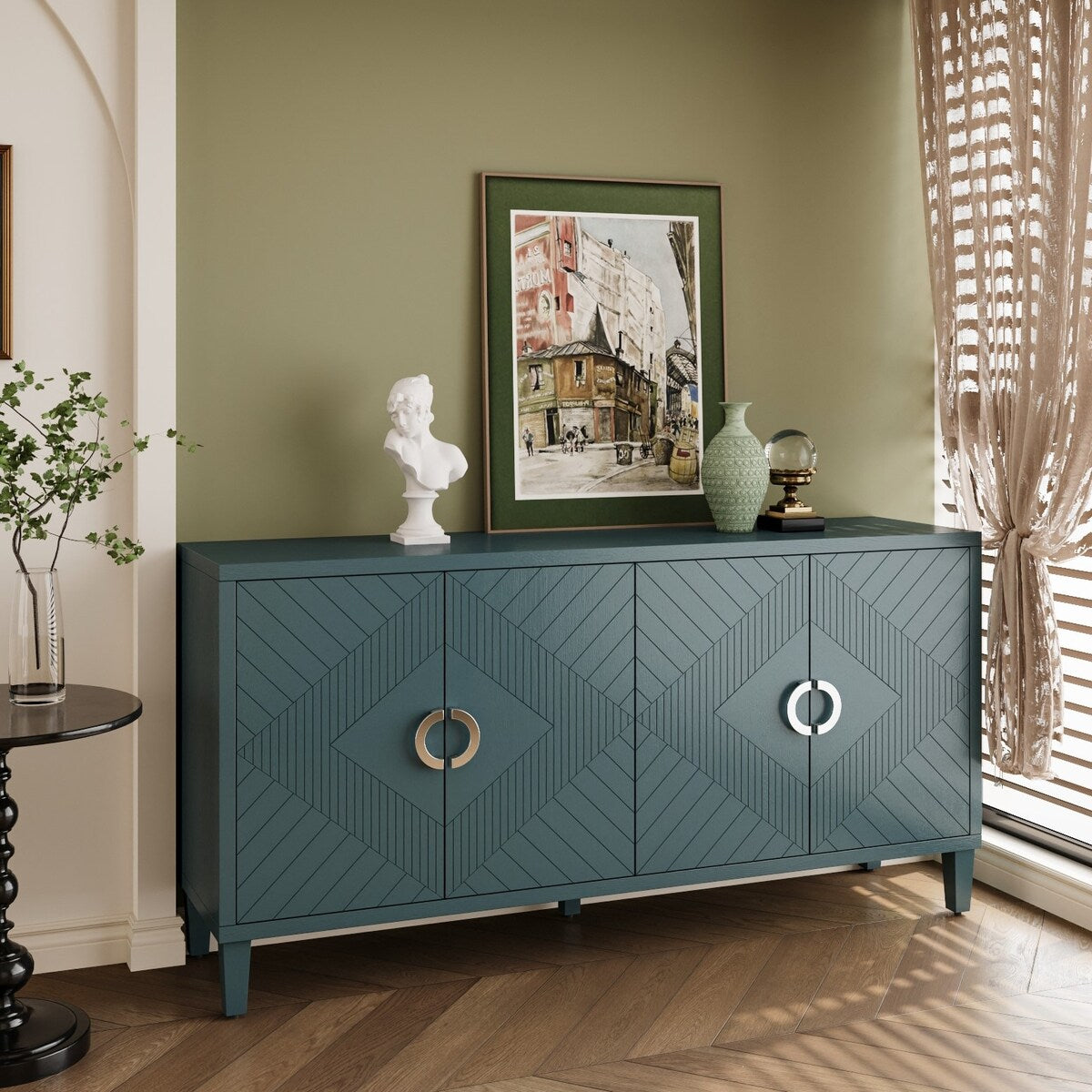 4-Door Storage Cabinet with Adjustable Shelves
