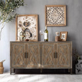 4 Door Wooden Twill Sideboard American Country Vintage Cabinet