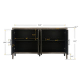 4 Door Wooden Twill Sideboard American Country Vintage Cabinet