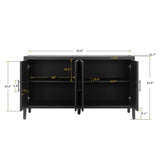 4 Door Wooden Twill Sideboard American Country Vintage Cabinet