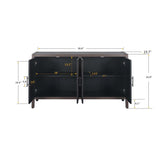 4 Door Wooden Twill Sideboard American Country Vintage Cabinet