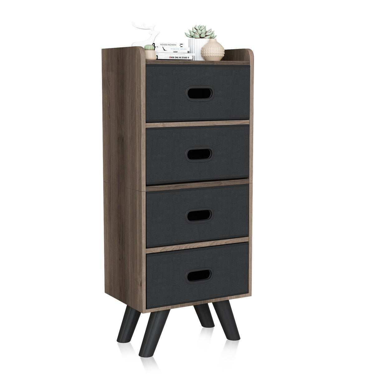 4 Drawer Fabric Dresser Storage Tower