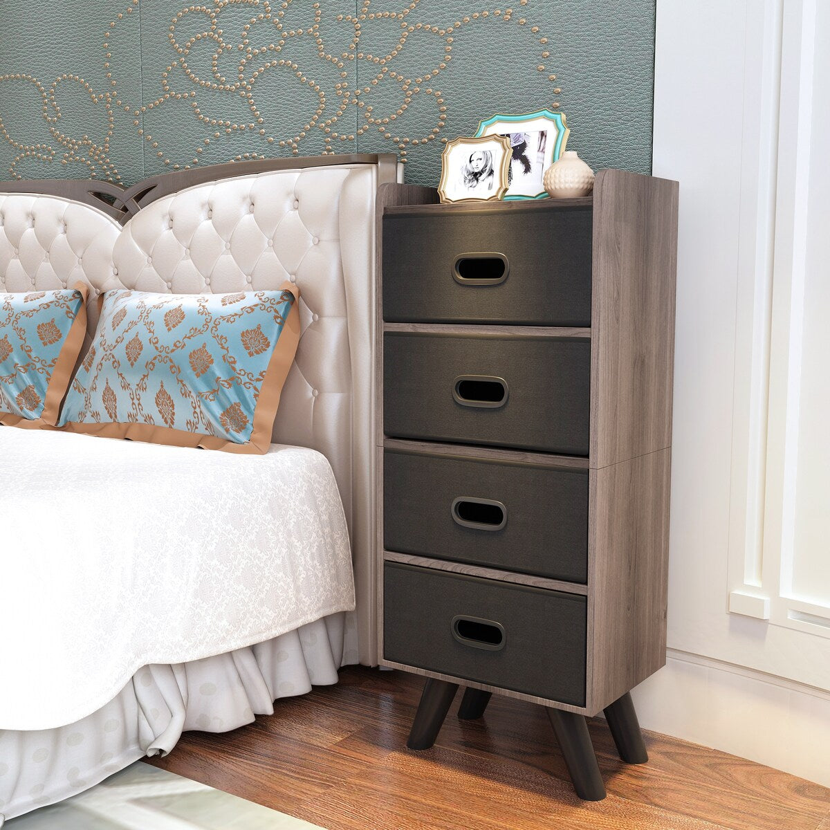 4 Drawer Fabric Dresser Storage Tower