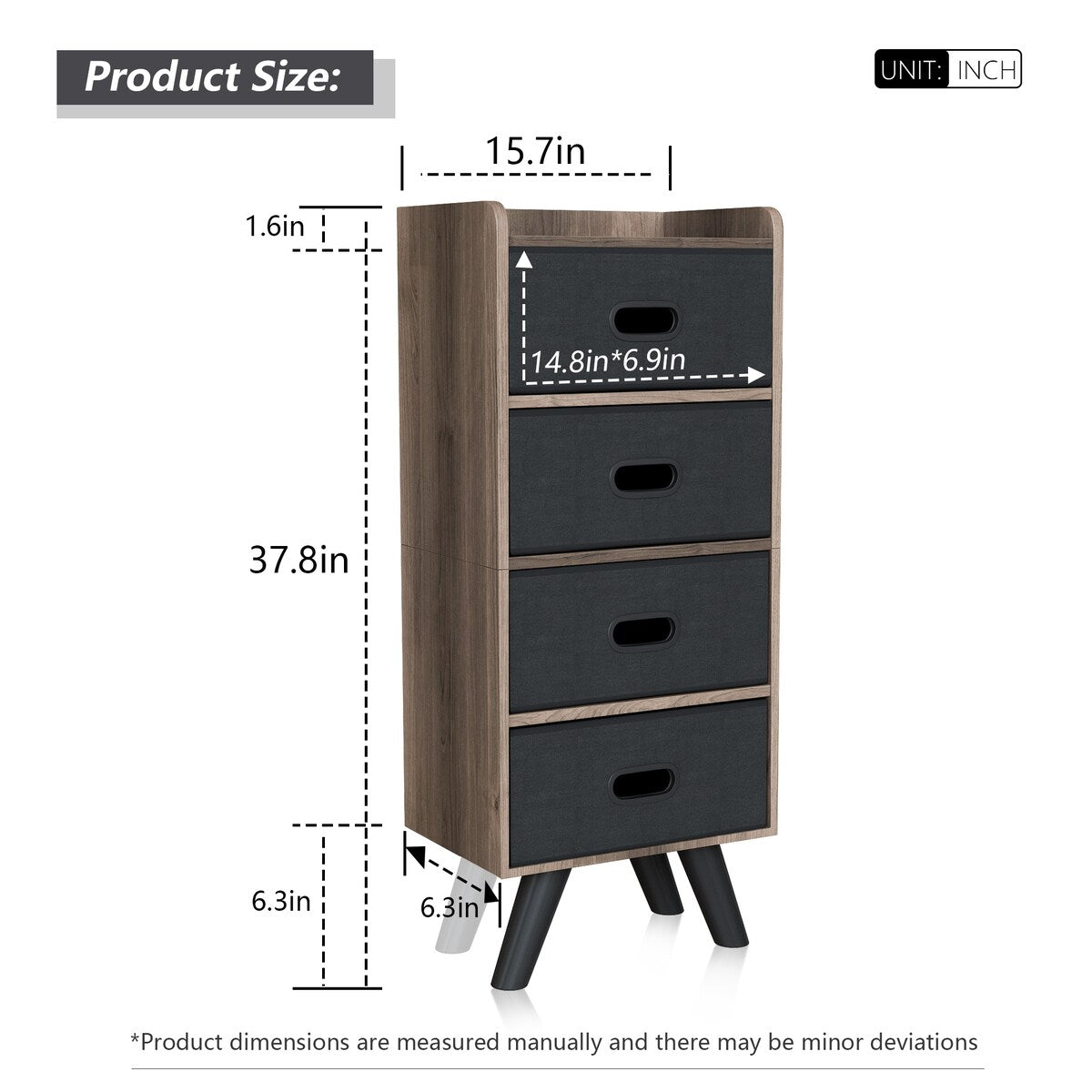 4 Drawer Fabric Dresser Storage Tower