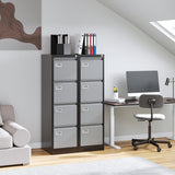4 Drawer File Cabinet, Vertical Filing Cabinets with Lock, Metal File Cabinets for Home Office, Anti-Tip 4 Storage Drawers Black