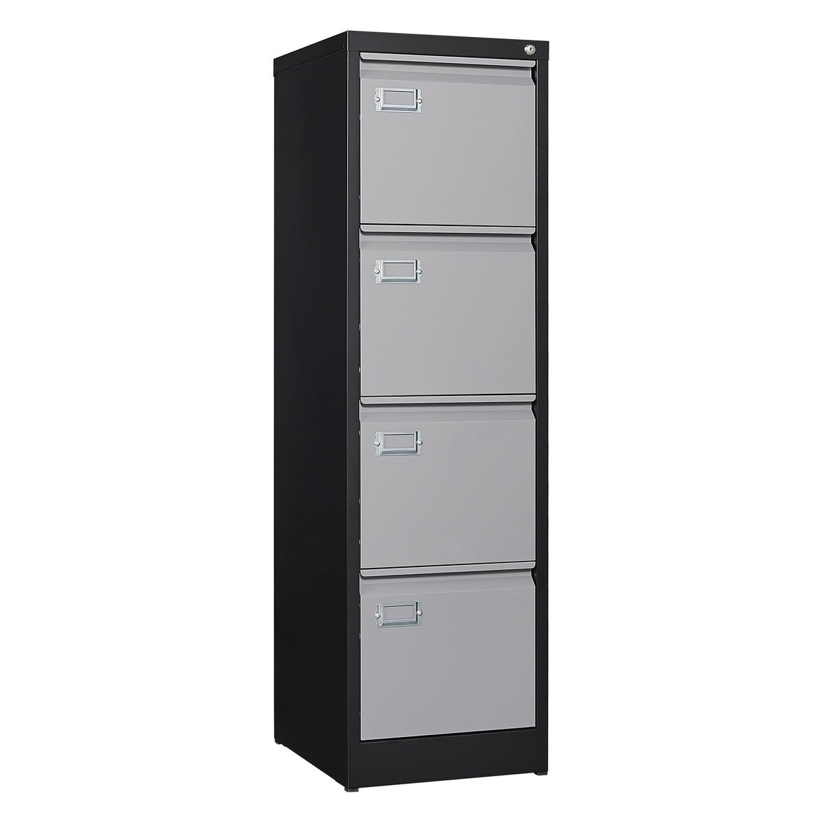4 Drawer File Cabinet, Vertical Filing Cabinets with Lock, Metal File Cabinets for Home Office, Anti-Tip 4 Storage Drawers Black