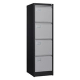 4 Drawer File Cabinet, Vertical Filing Cabinets with Lock, Metal File Cabinets for Home Office, Anti-Tip 4 Storage Drawers Black