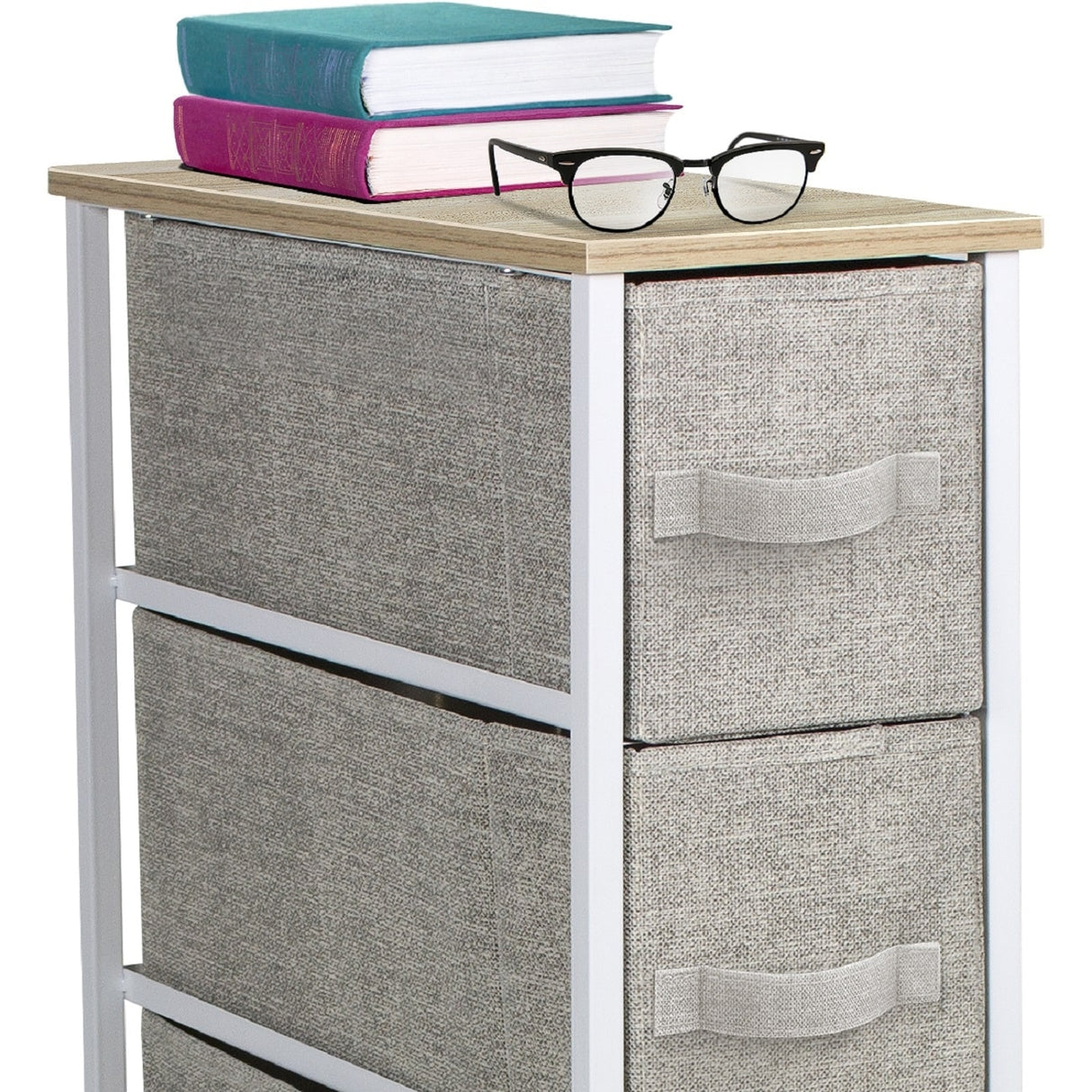 Narrow Dresser Tower with 4 Drawers - Vertical Storage for Bedroom