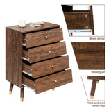 4 Drawer Dresser Mid Century Modern Dresser for Bedroom Retro Style Tall Dresser