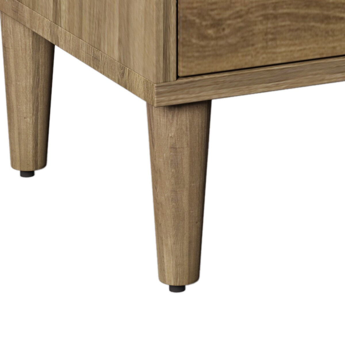 4-Drawers Mid-Century Modern Wood Chest with Golden Handles