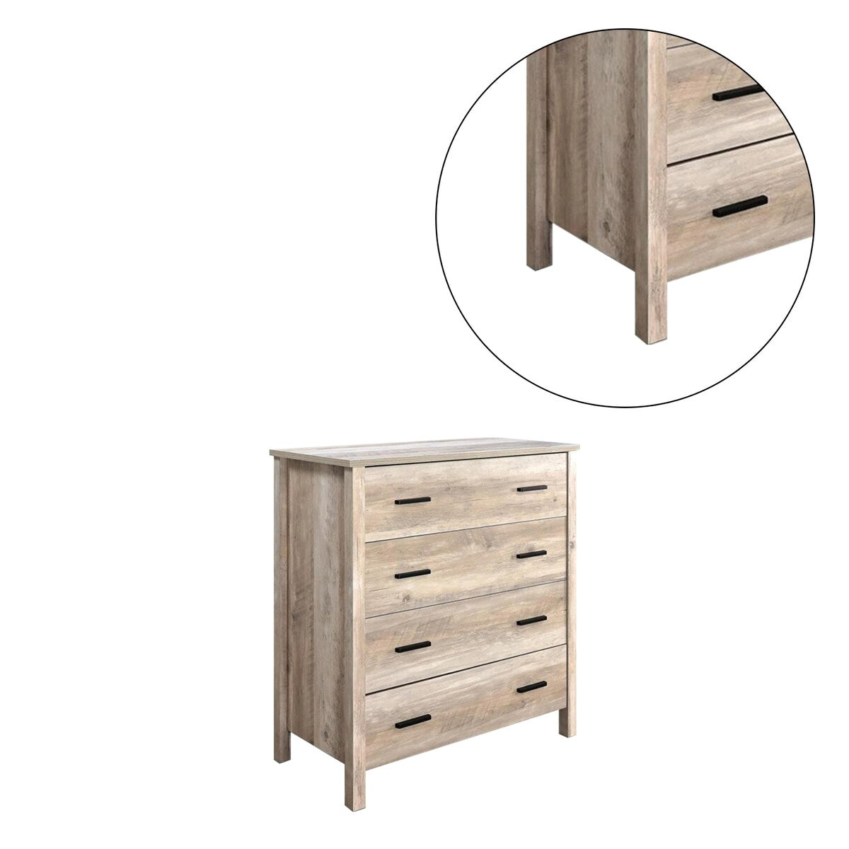 4 Drawers Wood Dresser