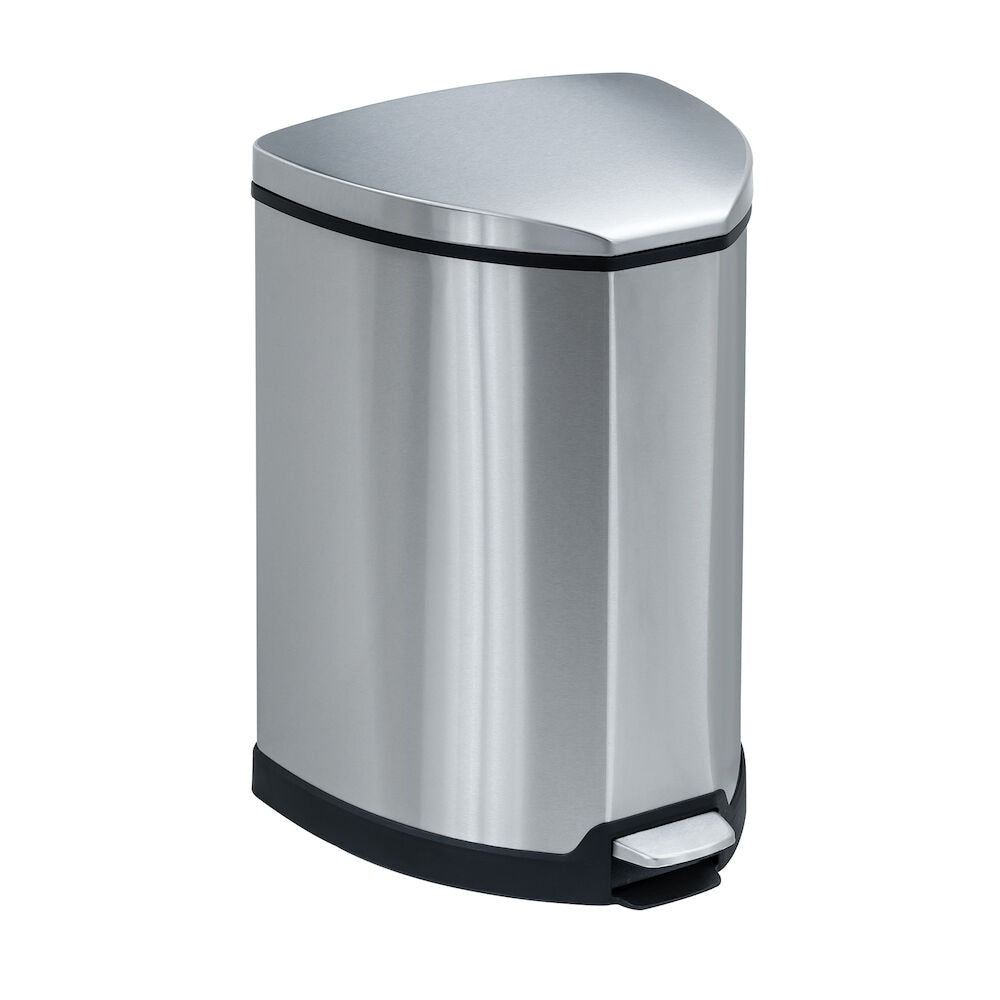 4 Gallon Step Open Trash Can, Small Stainless Steel Garbage Can
